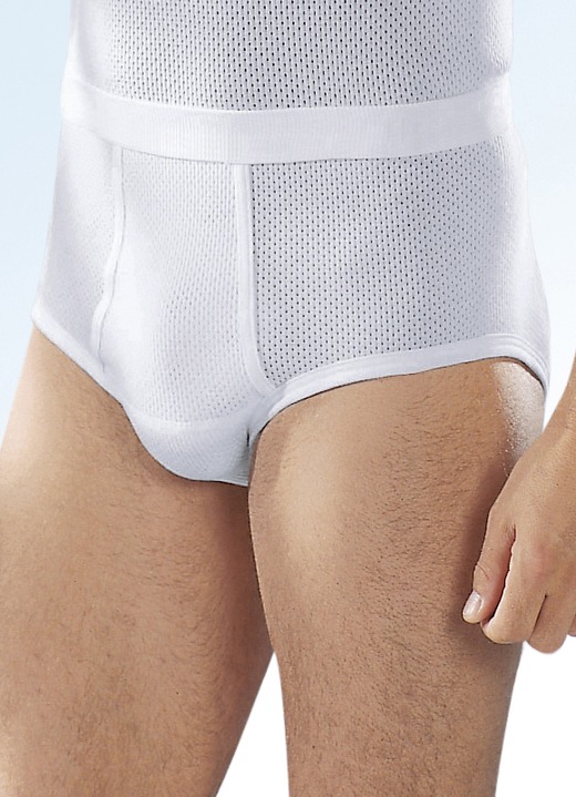 Unterhosen - Pfeilring Dreierpack Slips aus Doppelripp mit Eingriff, weiß, in Größe 005 bis 013, in Farbe WEISS Ansicht 1