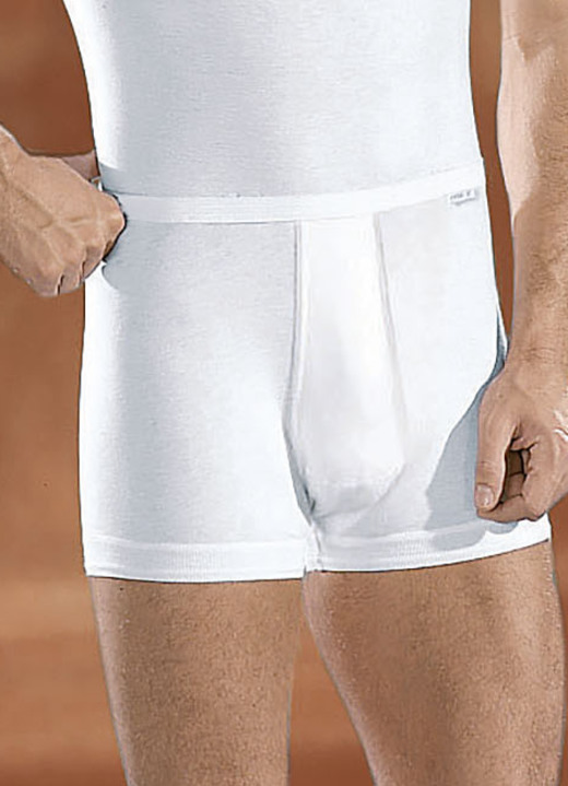 Unterhosen - Mey Noblesse Zweierpack Unterhosen aus Feinripp mit Eingriff, weiß, in Größe 005 bis 009, in Farbe WEISS Ansicht 1