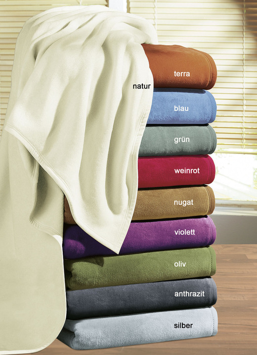 Wohndecken - «BORBO» Schlafdecke, 2er-Set, in verschiedenen Farben, in Farbe BLAU