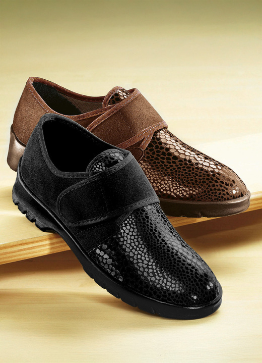 Slipper & Schnürschuhe - Florett Damen Klett-Halbschuh in extraweiter Passform, in Größe 036 bis 042, in Farbe BEIGE Ansicht 1