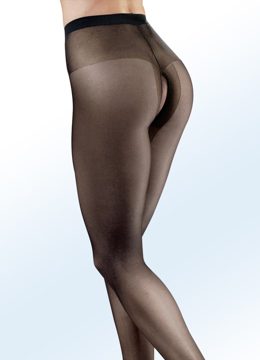Dessous - Sexy Dreierpack Strumpfhosen mit offenem Schritt, in Größe 1 (36/38) bis 7 (56/58), in Farbe HAUT Ansicht 1