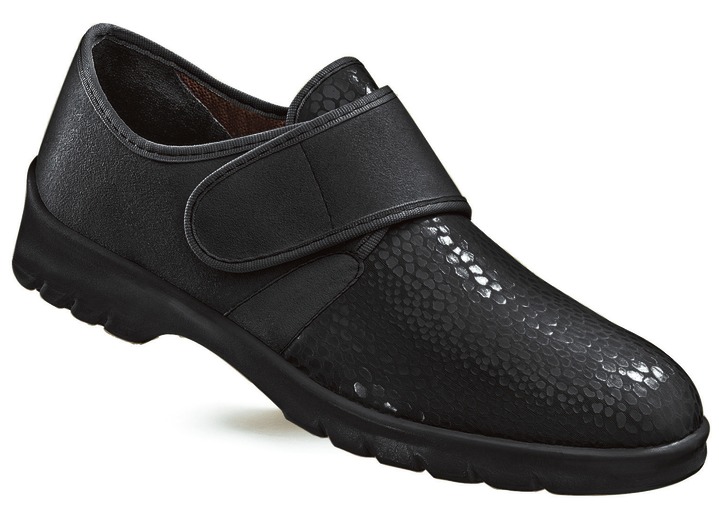 Slipper & Schnürschuhe - Florett Damen Klett-Halbschuh in extraweiter Passform, in Größe 036 bis 042, in Farbe SCHWARZ Ansicht 1