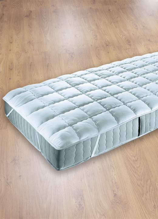 Bettwaren - F.a.n. Matratzenauflage Wash-Cotton, in Größe 130 (80/200 cm 950 g) bis 139 200/200 cm 2100 g), in Farbe WEISS Ansicht 1