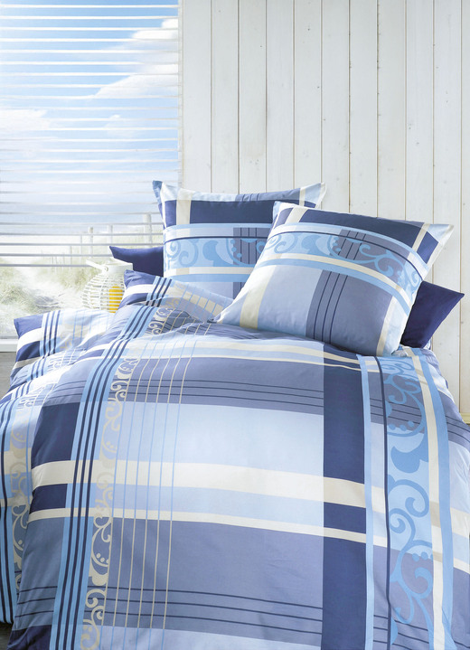 Bettwäschegarnituren - «Dormisette» Bettwäsche-Garnitur, verschiedene Farben und Qualitäten, in Größe 112 (80/80 cm + 135/200 cm) bis 115 (80/80 cm + 155/220 cm), in Farbe BLAU Ansicht 1