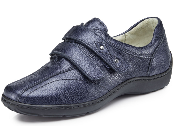 Weite H - Waldläufer, bequeme Damen-Slipper, Weite H, mit herausnehmbarem Fussbett, in Größe 3 1/2 bis 8, in Farbe DUNKELBLAU Ansicht 1