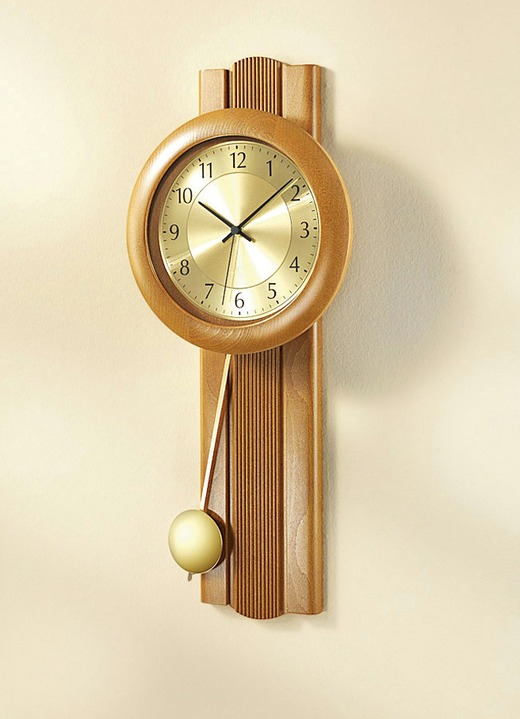 Wohnaccessoires - Wanduhr mit Funkuhrwerk, in Farbe KIRSCHBAUM Ansicht 1