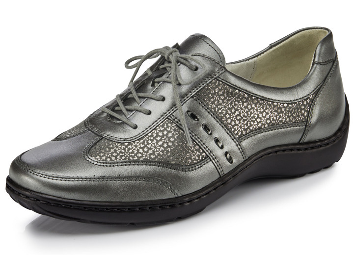 Weite H - Waldläufer, bequeme Damen-Schnürschuhe, Weite H, mit herausnehmbarem Fussbett, in Größe 4 bis 8 1/2, in Farbe ALTSILBER Ansicht 1