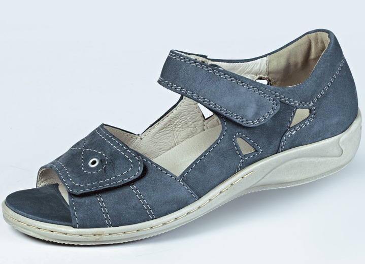 Sandaletten & Pantoletten - Waldläufer Sandale mit komfortablem Klettverschluss, in Größe 4 bis 8 1/2, in Farbe JEANSBLAU