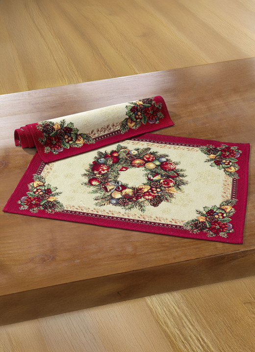 Tischdecken - Weihnachtliche Tisch- und Raumdekoration in Gobelin-Qualität, in Größe 100 (2 Platzsets, 33x 45 cm) bis 404 (Kissenbezug, 45x 45 cm), in Farbe  Ansicht 1
