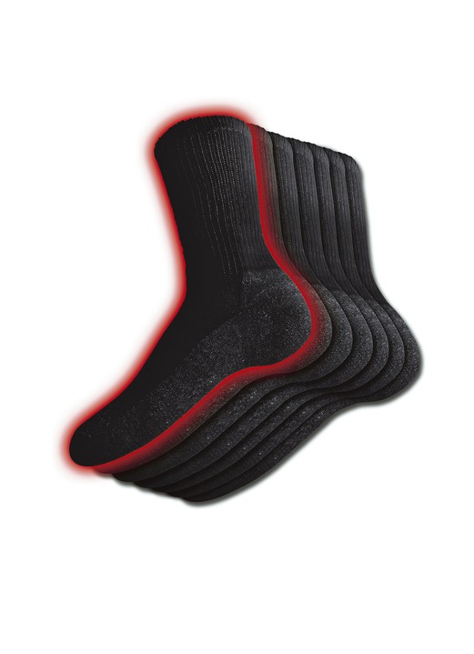 Strümpfe - Thermosocken, 6er-Pack, in Größe 1 (36–41) bis 2 (42–46), in Farbe SCHWARZ