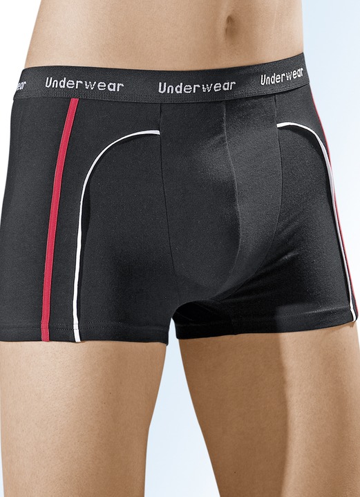 Unterhosen - Dreierpack Pants mit Elastikbund, in Größe 004 bis 011, in Farbe SCHWARZ