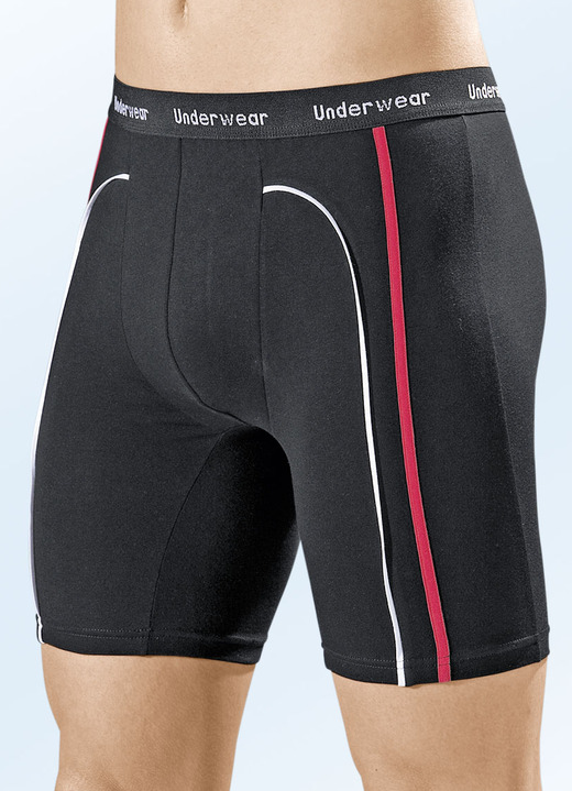 Unterhosen - Dreierpack Longpants aus Feinjersey, schwarz, in Größe 004 bis 010, in Farbe SCHWARZ