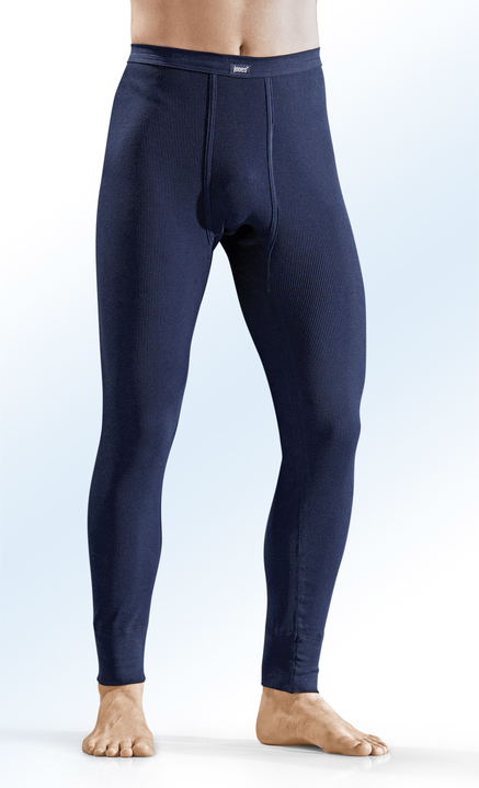 Winter- & Funktionswäsche - Zweierpack Unterhosen aus Doppelripp, lang, marine, in Größe 005 bis 013, in Farbe MARINE