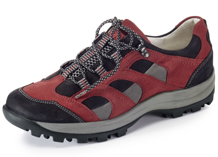 Weite H - Waldläufer, sportliche Damen-Schnürschuhe, Weite H, mit herausnehmbarem Fussbett, in Größe 4 1/2 bis 9, in Farbe GRANATROT-SCHWARZ-GRAU Ansicht 1
