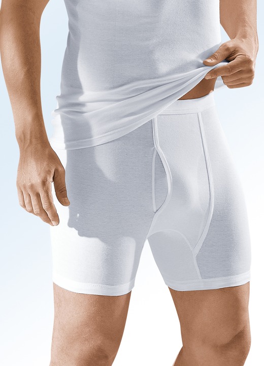 Unterhosen - Viererpack Unterhosen aus Feinripp, weiß, in Größe 005 bis 013, in Farbe WEISS Ansicht 1
