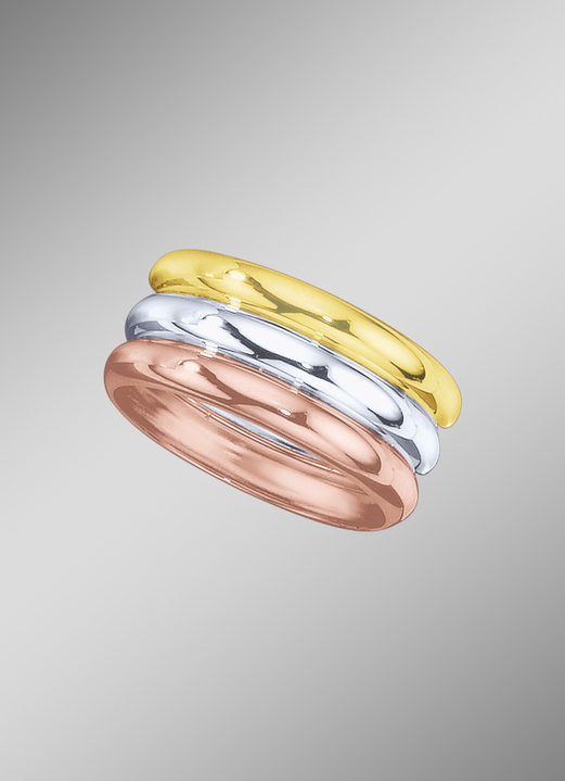 Ringe - Schicker Damenring in Tricolor, in Größe 160 bis 210, in Farbe