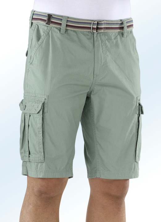 Shorts & Bermudas - Bermudas mit Cargotaschen in 4 Farben, in Größe 024 bis 060, in Farbe MINTGRÜN Ansicht 1