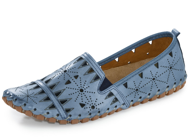 Slipper & Schnürschuhe - Gemini, sommerliche Damen-Slipper, Weite G, mit herausnehmbarem Fußbett, in Größe 036 bis 042, in Farbe JEANS Ansicht 1