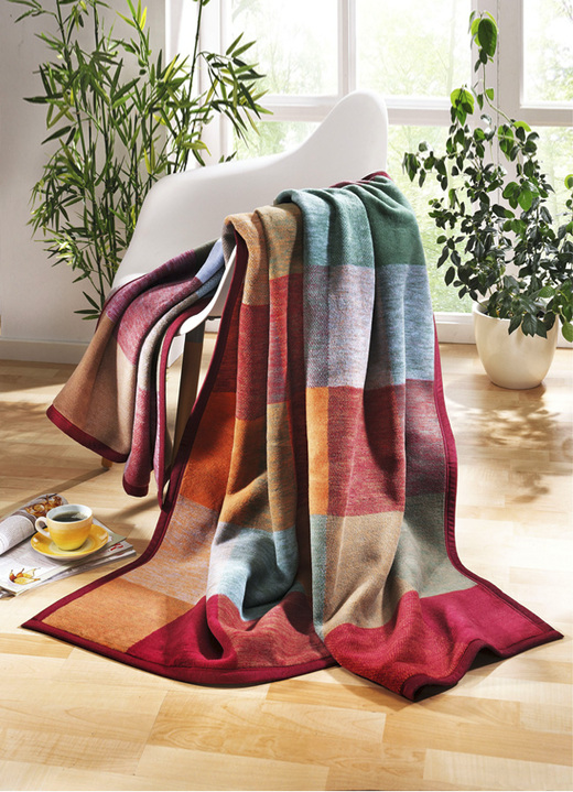 Wohndecken - Schlafdecke mit «Cotton made in Africa», in Farbe MULTICOLOR Ansicht 1