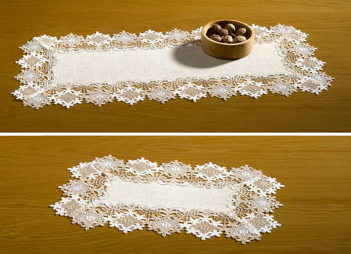Wohnaccessoires - Geschmackvolle Tisch- und Raumdekoration mit  Leinen, in Größe 101 (Deckchen, 35/ 50 cm) bis 404 (Kissenbezug, 40/ 40 cm), in Farbe HELLBRAUN Ansicht 1