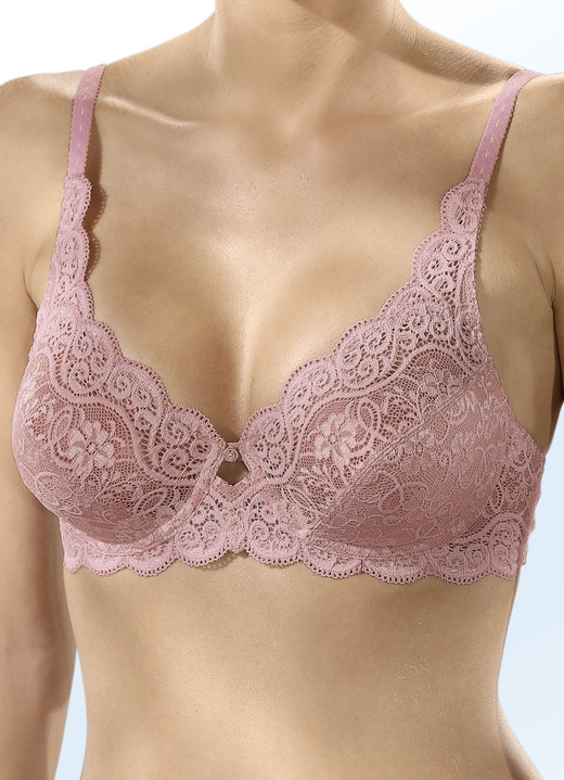 -  Triumph Amourette Bügel-BH mit Elastikspitze, in Größe 075 bis 100, in Cup B, in Farbe ALTROSA