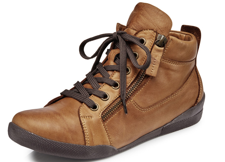 Stiefel & Stiefeletten - Andrea Conti, sportive Damen-Boots, mit herausnehmbarem Fussbett, in Größe 036 bis 042, in Farbe COGNAC Ansicht 1