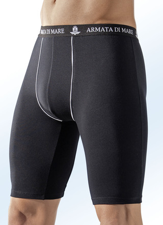 Dreierpack Longpants, uni mit Zierpaspeln