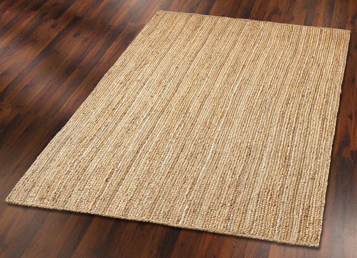 Modern - Brücken und Teppiche aus handgeflochtener Jute, in Größe 118 (Brücke, 90x160 cm) bis 314 (Brücke, oval, 120x180 cm), in Farbe BEIGE Ansicht 1