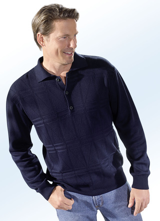 Polopullover mit kurzer Knopfleiste in 3 Farben