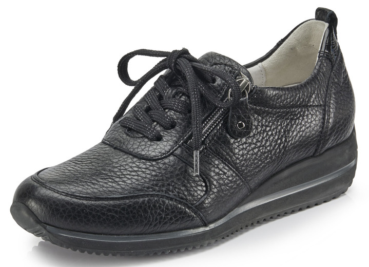 Weite H - Waldläufer, leichte Damen-Sneaker, Weite H, mit herausnehmbarem Fussbett, in Größe 3 1/2 bis 8, in Farbe SCHWARZ Ansicht 1
