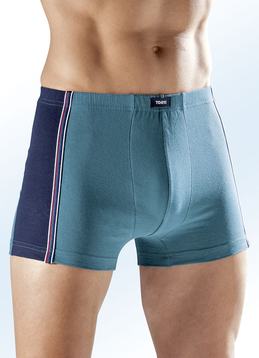 Unterhosen - Sechserpack Pants mit Dehnbund, in Größe 3XL bis XXL, in Farbe 1X PETROL, 1X GRAU MELIERT, 1X BORDEAUX, 3X MARINE Ansicht 1