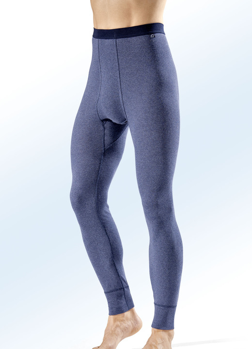 Unterhosen - Pfeilring Zweierpack Unterhosen, lang, in Größe 005 bis 010, in Farbe DUNKELBLAU MELIERT-NAVY