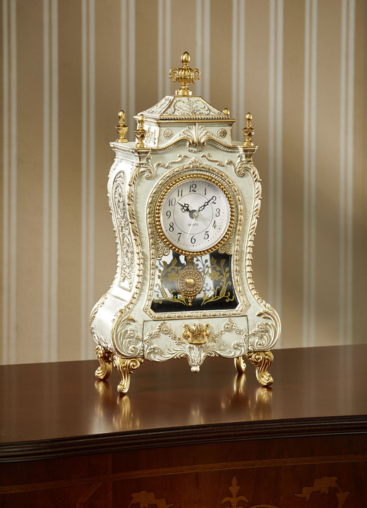 Wohnaccessoires - Spieluhr in antiker Verkleidung, in Farbe WEISS-GOLD, in Ausführung Melodie Zauberflöte Ansicht 1