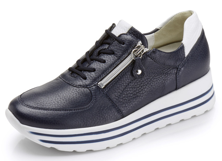 Weite H - Waldläufer, bequeme Damen-Sneaker, Weite H, mit herausnehmbarem Fussbett, in Größe 3 1/2 bis 8, in Farbe MARINE Ansicht 1