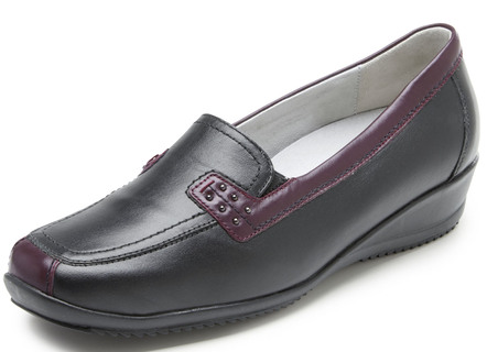 Waldläufer, bequeme Damen-Slipper, Weite H, mit herausnehmbarem Fussbett