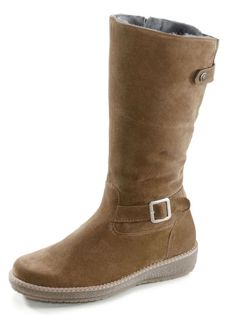 Waldläufer, gefütterte Damen-Stiefel, Winterschuhe, Weite H, mit Lammfell