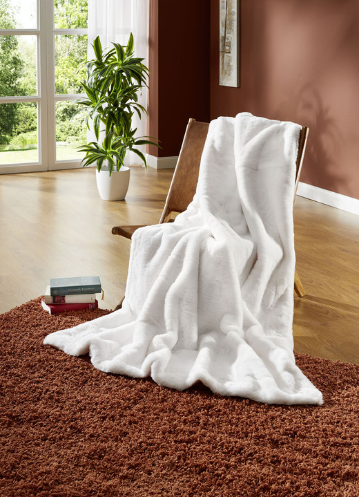 Wohndecken - Felldecke in kuschelweicher Qualität, in Farbe CREME