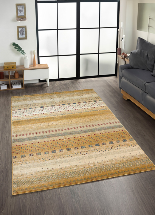 Modern - Brücken und Teppiche mit samtigem Flor, in Größe 100 (Brücke, 50x 80 cm) bis 288 (Teppich, 240x340 cm), in Farbe BEIGE, in Ausführung Dessin 2 Ansicht 1