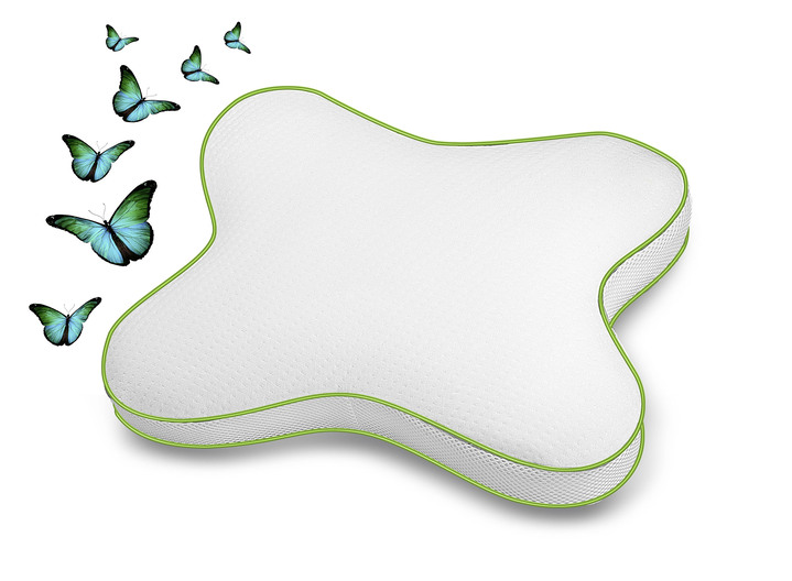 Bettwaren - Ergonomisch geformtes Schmetterlingskissen, in Farbe WEISS Ansicht 1