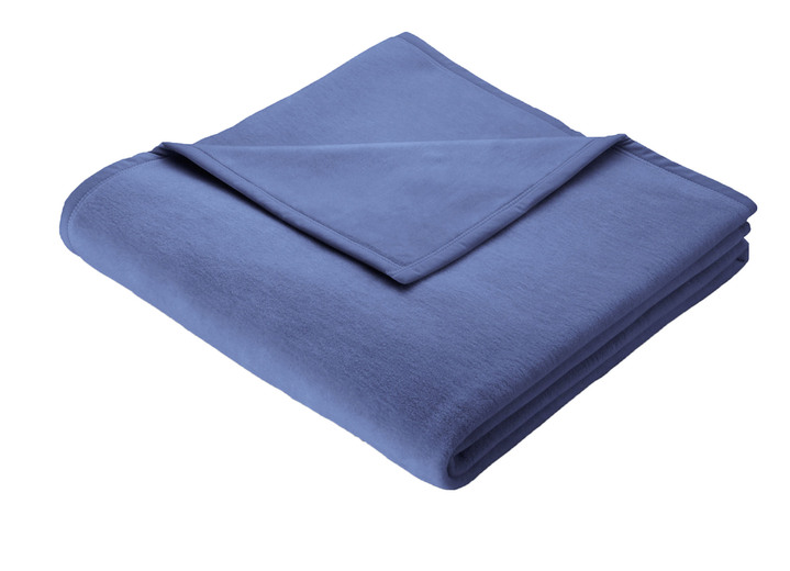 Wohndecken - Supersofte Schlafdecke von Borbo aus reiner Baumwolle, in Größe 185 (Schlafdecke, 100x150 cm) bis 325 (Schlafdecke, 150x220 cm), in Farbe BLAU Ansicht 1