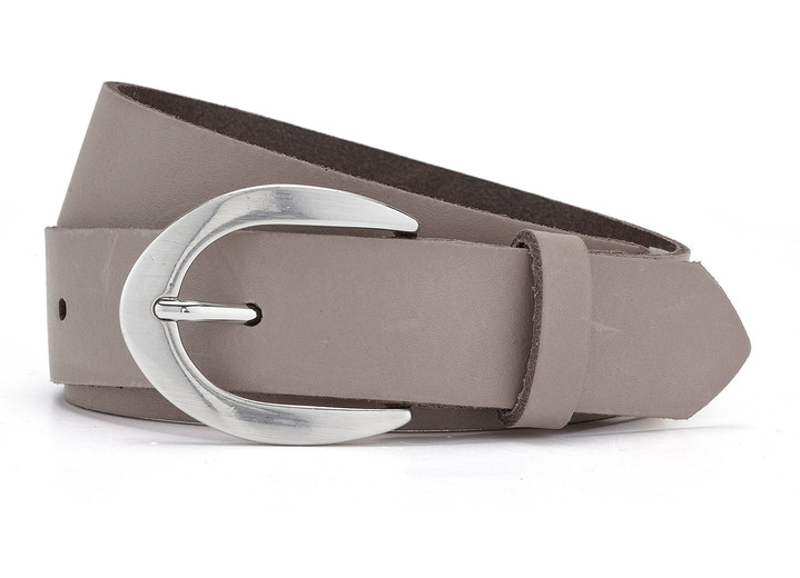 Gürtel - Eleganter Damen-Gürtel, aus Leder, 3 cm breit, in Größe 100 bis 120, in Farbe TAUPE Ansicht 1