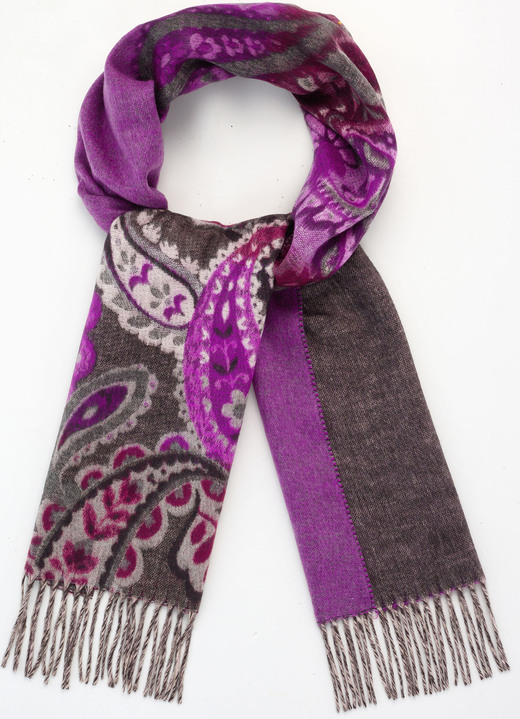 Schals - Schal mit Paisleydessin, in Farbe ZYKLAM-TITAN-MARSALA-SCHWARZ Ansicht 1