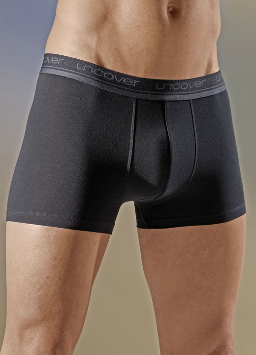 Unterhosen - uncover by Schiesser, Dreierpack Pants mit Elastikbund, in Größe 004 bis 009, in Farbe 3X SCHWARZ Ansicht 1