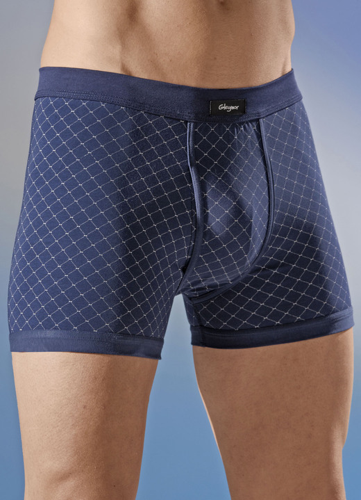 Unterhosen - Viererpack Unterhosen aus Feinjersey, mit Eingriff, in Größe 005 bis 011, in Farbe 2X MARINE-BEIGE, 2X HELLBLAU-MARINE