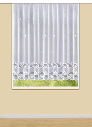 Leichter Blumenfenster-Vorhang mit Automatikfaltenband