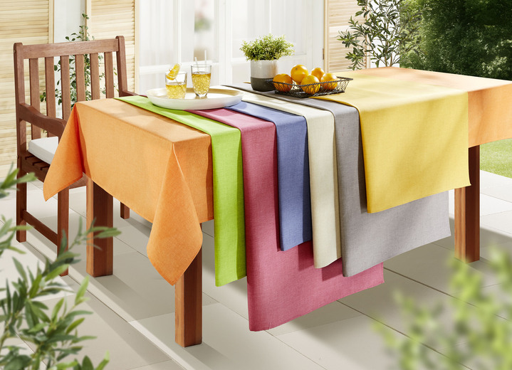Tischdecken - Tischdecke für den Innen- und Aussenbereich mit Fleckschutz-Ausrüstung, in Größe 105 (Läufer, 40/140 cm) bis 450 (Sitzkissen, 40/40/7 cm), in Farbe BLAU Ansicht 1
