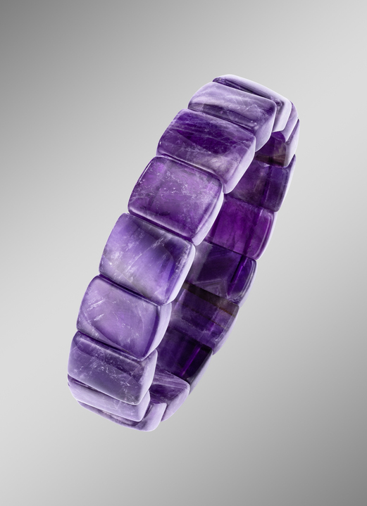 - Elastisches Armband mit Amethyst, in Farbe  Ansicht 1