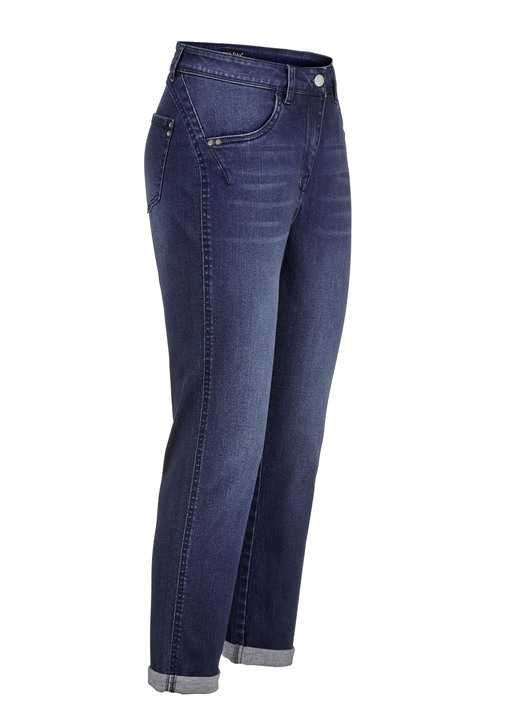 Hosen mit Knopf- und Reissverschluss - Jeans mit Push-up-Effekt Hosen mit Knopf- und Reissverschluss - Jeans mit Push-up-Effekt, in Größe 017 bis 052, in Farbe DUNKELBLAU
