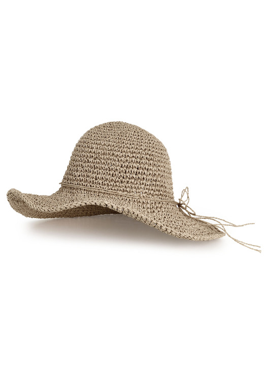 Mützen & Hüte - Hut aus knautschbarem Papierstroh mit Zierkordel, in Farbe CAMEL Ansicht 1