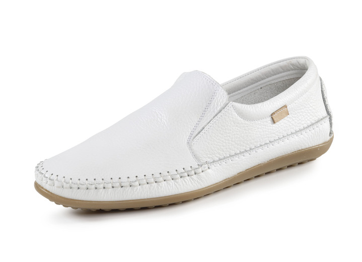 Slipper & Schnürschuhe - GINO GALANTE, leichte Herren-Slipper, mit Gummizug Slipper & Schnürschuhe - GINO GALANTE, leichte Herren-Slipper, mit Gummizug, in Größe 040 bis 046, in Farbe WEISS